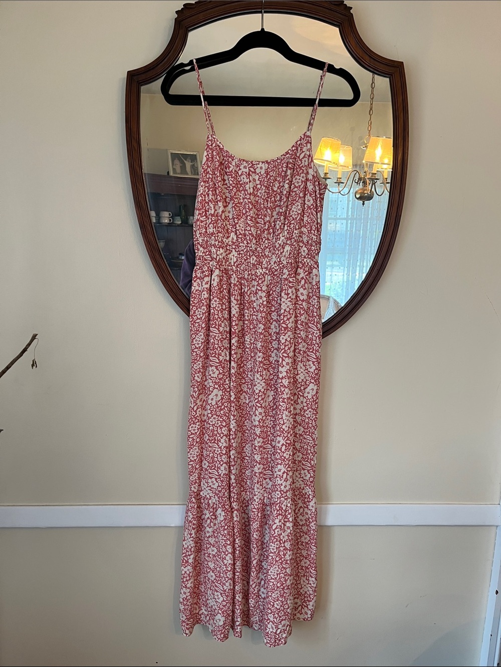 Z Supply Pinkish Ref Floral Maxi Dress Lined top Medium EUC